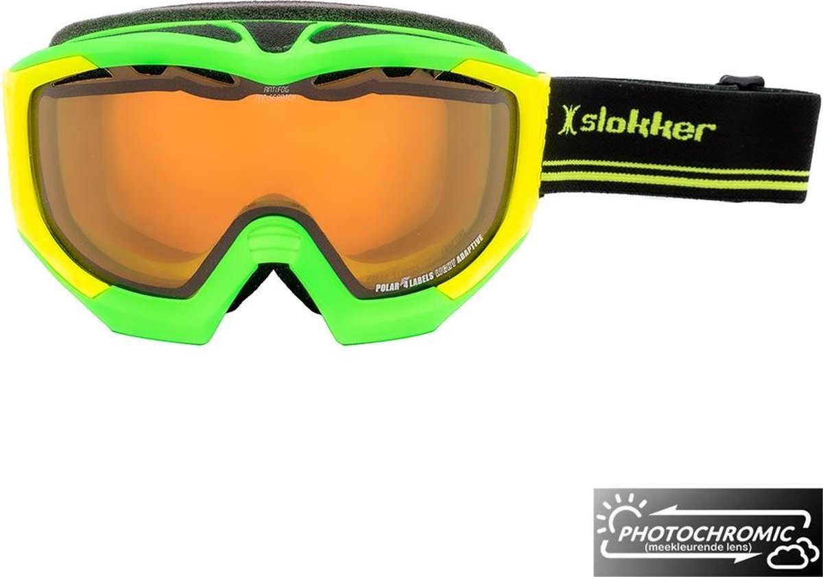 Slokker RS Photochromic Skibril - Groen | Categorie 1-2