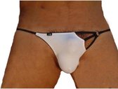 Sexy Kleding - Herenstring Wit met zwarte bandjes One Size One Size