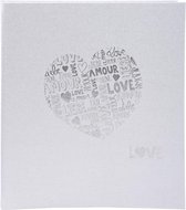 Fotoalbum Just Maried - boekgebonden - 60 witte bladen - 29x32cm, Glittery wit