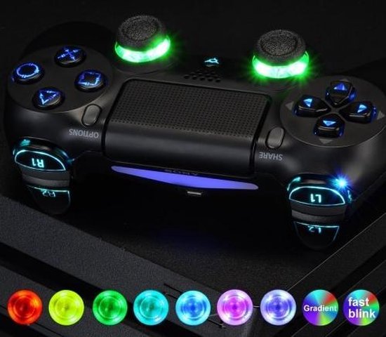 Clever Gaming Cross Power Led With Thumbsticks – Custom PlayStation PS4 Wireless Dualshock 4 V2 Controller