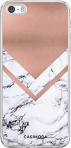 iPhone 5/5S/SE siliconen hoesje - Rose gold marble