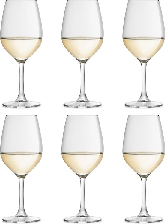 Libbey Verre à vin blanc Contro – 250 ml / 25 cl 6 pièces Base noire Qualité supérieure Vont au lave-vaisselle 