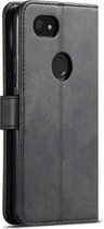 Google Pixel 3A XL Retro Book Case Portemonnee Hoesje Zwart
