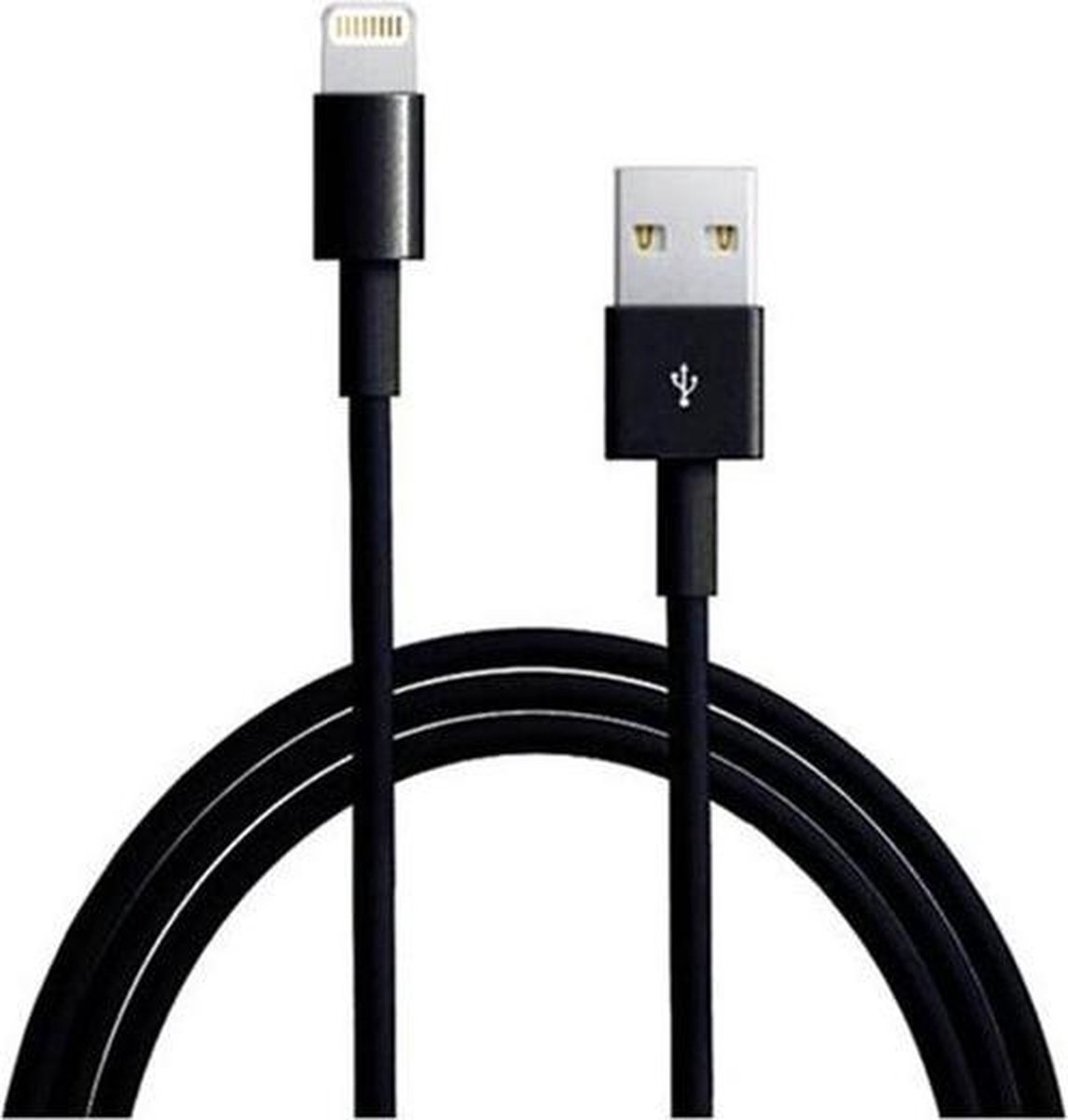 USB kabel 1 meter voor iPhone & iPad - zwart