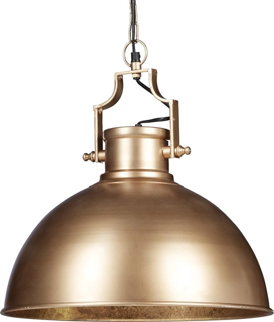 Relaxdays hanglamp industriële stijl groot - shabby look - plafondlamp metaal - goud | bol.com