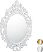 Relaxdays spiegel barokstijl - sierspiegel gang - wandspiegel - design - wanddecoratie - wit