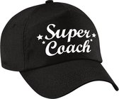 Super coach cadeau pet / baseball cap zwart voor dames en heren - kado voor een coach