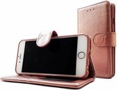 Samsung A6 2018 SM-A600 - Rose Gold Leren Portemonnee Hoesje - Lederen Wallet Case TPU meegekleurde binnenkant- Book Case - Flip Cover - Boek - 360º beschermend Telefoonhoesje