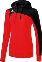 Erima Club 1900 2.0 Sweater met Capuchon Dames Rood-Zwart Maat 36