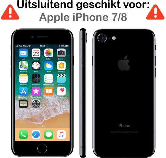 Hoesje Geschikt voor iPhone 7/8/SE 2020 Hoesje Siliconen Case Hoes - Hoes Geschikt voor iPhone 7/8/SE 2020 Hoes Cover Case - Zwart - BTH