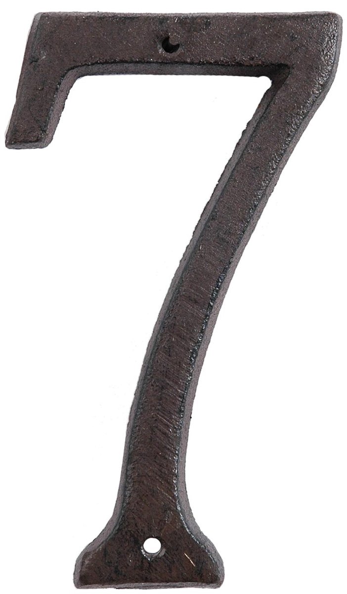 Clayre & Eef Cijfer 7 15 cm Bruin Ijzer Nummer 7