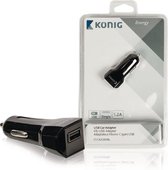 König - König CS12UC001BL Universele Usb Auto Lader 1,2 A - Altijd Garantie
