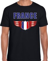 France landen t-shirt Frankrijk zwart voor heren 2XL