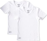 Little Label Ondergoed Jongens - T shirt Jongens Maat 92 - Wit - Zachte BIO Katoen - 2 Stuks - V-hals basic T shirt jongens - Wit Ondershirt