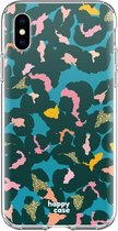 HappyCase Apple iPhone XS Hoesje Flexibel TPU Summer Leopard Print