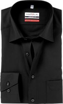 MARVELIS comfort fit overhemd - zwart - Strijkvrij - Boordmaat: 38