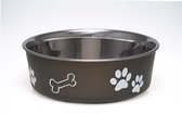 Honden Voerbak & Drinkbak - Vaatwasmachinebestendig, met Antislip en Antibacteriële RVS binnenzijde - Loving Pets Bella Bowl - 8 kleuren in Small tot Extra-Large - Kleur: Merlot, M