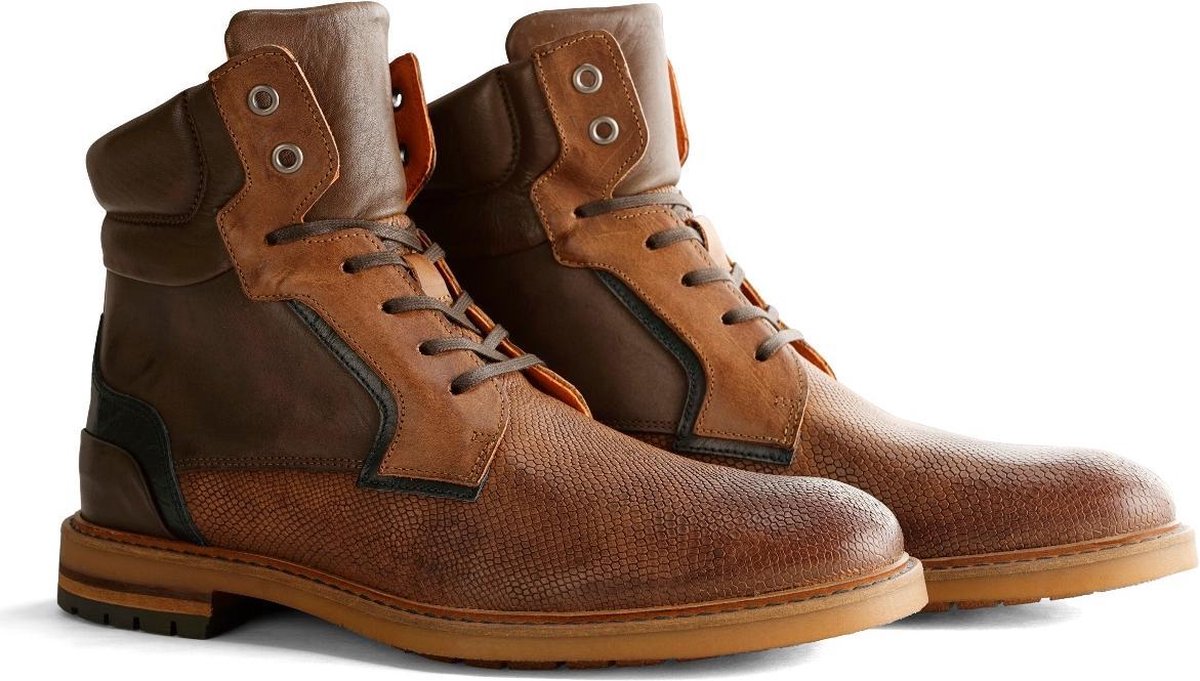 Travelin Bachhill High Hoge Leren herenschoen Bruin Leer - Schoenen.nl