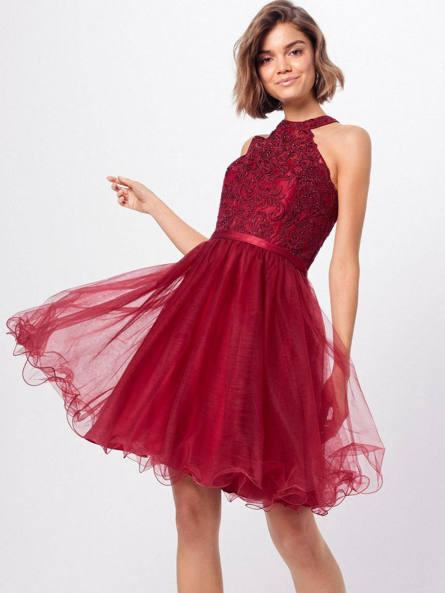 Mascara cocktailjurk Wijnrood42