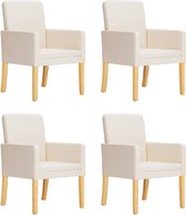 Eetkamerstoelen 4 st kunstleer créme