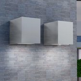 LED-wandlamp tuin neerwaarts vierkant 2 st