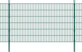 Dubbelstaafmatten en palen 2008x1230 mm 34 m groen