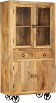 Hoge kast 95x45x185 cm massief mangohout