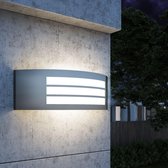 Wandlamp voor buiten - RVS - Zilver - 31 x 0,9 x 10 cm - Fittingstype E27 - Exclusief lamp - Met PC diffusor