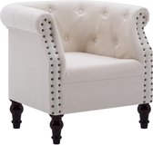 Fauteuil stof licht-linnenkleurig