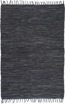 Vloerkleed Chindi handgeweven 190x280 cm leer grijs