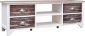 Tv-meubel 115x30x40 cm paulowniahout wit en bruin