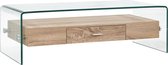 Salontafel 98x45x31 cm gehard glas transparant