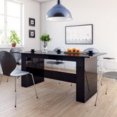 Eettafel 180x90x76 cm spaanplaat hoogglans zwart