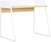 Bureau 90x60x88 cm wit en eikenkleurig