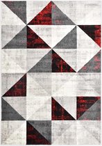 Vloerkleed 80x150 cm PP zwart en rood