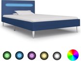 Bedframe met LED stof blauw 90x200 cm