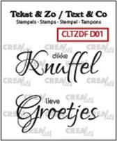 Crealies Tekst & Zo duo font stempel Nederlands no.1 Dive