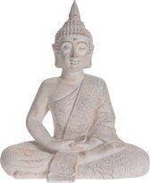 Boeddha zittend - Tuinbeeld - crème - 62,5cm