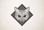 Line Art - Kat 6 met achtergrond - M - 60x60cm - Zwart - geometrische wanddecoratie