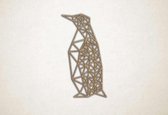 Line Art - Pinguin - S - 60x33cm - Eiken - geometrische wanddecoratie