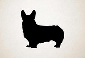 Silhouette hond - Corgi - L - 75x83cm - Zwart - wanddecoratie