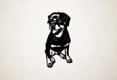 Wanddecoratie - Hond - Rottweiler 2 - L - 109x53cm - Zwart - muurdecoratie - Line Art