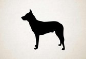 Silhouette hond - Belgian Shepherd Dog (malinois) - Belgische Herder (Mechelaar) - M - 60x63cm - Zwart - wanddecoratie