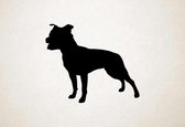 Silhouette hond - Staffordshire Terrier - M - 60x71cm - Zwart - wanddecoratie