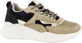 Oxmox Dames Beige chuncky sneaker goud - Maat 38