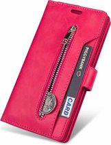 Hoesje geschikt voor Samsung Galaxy S20 - Bookcase - Koord - Pasjeshouder - Portemonnee - Rits - Kunstleer - Roze