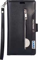 Hoesje geschikt voor Samsung Galaxy S21 - Bookcase - Koord - Pasjeshouder - Portemonnee - Rits - Kunstleer - Zwart