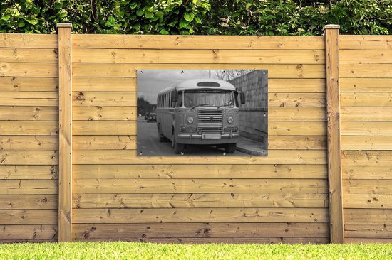 Affiche de jardin - Toile de jardin - Affiches extérieures - Bus Vintage à Malte - noir et blanc - Posters de jardin cm - Jardin