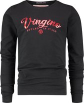 Vingino Longsleeve Logo Meisjes Katoen Zwart Mt 98