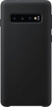 Telefoonglaasje Hoesje Geschikt voor Samsung Galaxy S10 Plus - silicone - Zwart - Beschermhoes - Case - Cover